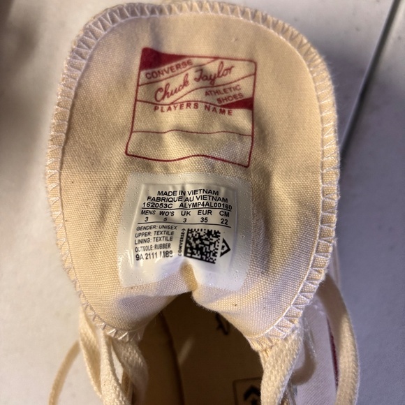 New without box canvas Converse All Stars high tops Mens 3 Womens 5 - Picture 7 of 8